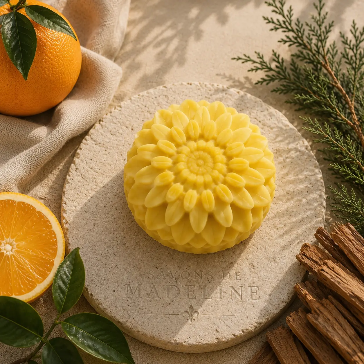 Bois d’Orange zeepje — Cederhout · Sinaasappel